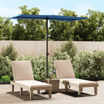 Outdoor Parasol with Aluminium Pole - Azure Blue 180x110 cm