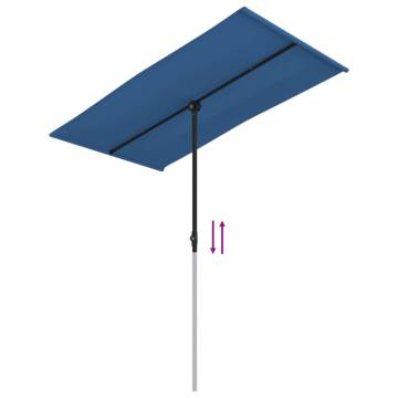 Outdoor Parasol with Aluminium Pole - Azure Blue 180x110 cm