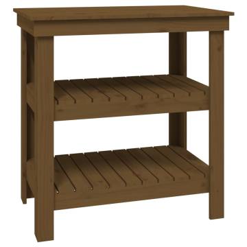 Work Bench Honey Brown - Solid Pine, 78.5x50x80 cm | HipoMarket