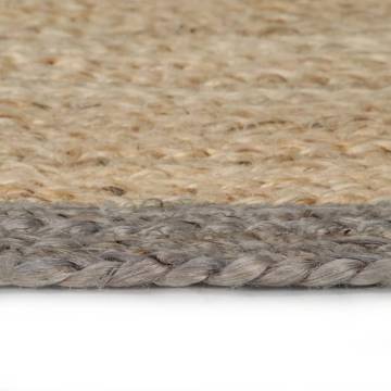 Handmade Jute Rug with Grey Border - 90 cm | Hipomarket