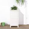 Garden Planter White 40x40x78 cm Solid Wood Pine Colour white pine Size 40 x 40 x 78 cm Quantity in Package 1 