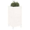 White Wooden Garden Planter 40x40x78 cm - Hipomarket