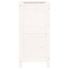 White Wooden Garden Planter 40x40x78 cm - Hipomarket