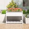 Planter with Shelf White - Solid Pine Wood 111.5x111.5x81 cm