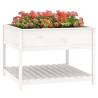 Planter with Shelf White - Solid Pine Wood 111.5x111.5x81 cm