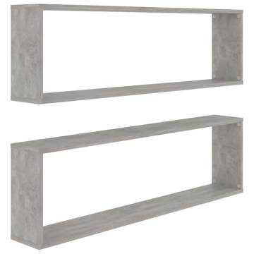 Stylish Wall Cube Shelf Set - Concrete Grey | HipoMarket