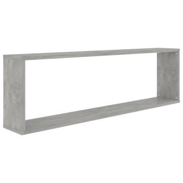 Stylish Wall Cube Shelf Set - Concrete Grey | HipoMarket