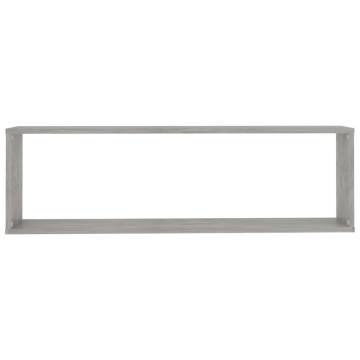 Stylish Wall Cube Shelf Set - Concrete Grey | HipoMarket