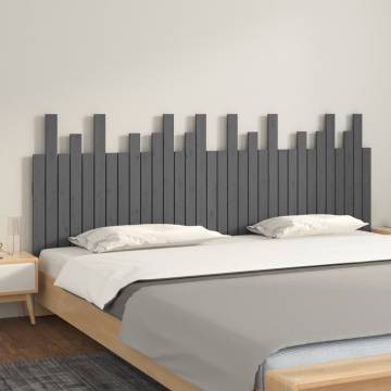 Wall Headboard Grey 204x3x80 cm - Solid Pine Wood | HipoMarket