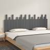 Wall Headboard Grey 204x3x80 cm Solid Wood Pine Colour grey Size 204 x 80 cm Quantity in Package 1 