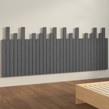 Wall Headboard Grey 204x3x80 cm - Solid Pine Wood | HipoMarket