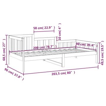 Day Bed 90x200 cm Solid Wood Pine - Versatile & Stylish