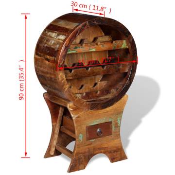 Vintage Wine Rack for 10 Bottles | Solid Reclaimed Wood