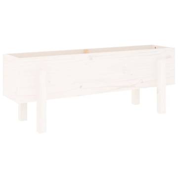 Garden Raised Bed White 101x30x38 cm - Solid Pine Wood