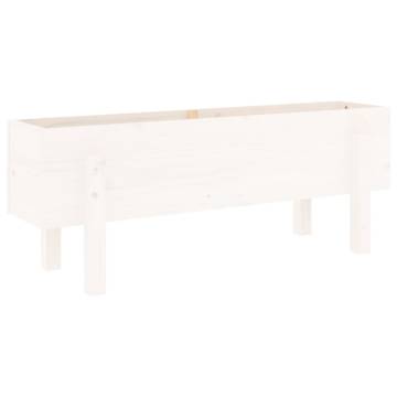 Garden Raised Bed White 101x30x38 cm - Solid Pine Wood