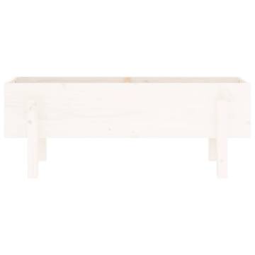 Garden Raised Bed White 101x30x38 cm - Solid Pine Wood