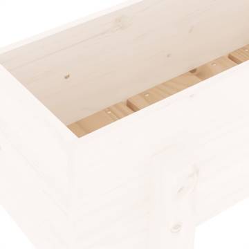 Garden Raised Bed White 101x30x38 cm - Solid Pine Wood