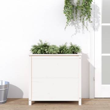 Garden Planter White 82.5x40x78 cm - Solid Pine Wood