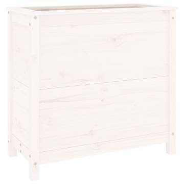 Garden Planter White 82.5x40x78 cm - Solid Pine Wood