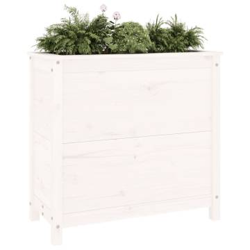 Garden Planter White 82.5x40x78 cm - Solid Pine Wood