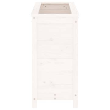 Garden Planter White 82.5x40x78 cm - Solid Pine Wood