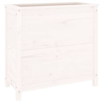 Garden Planter White 82.5x40x78 cm - Solid Pine Wood