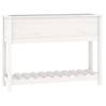 White Planter with Shelf - 111.5x34.5x81 cm Solid Pine Wood