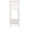 White Planter with Shelf - 111.5x34.5x81 cm Solid Pine Wood