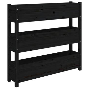 Planter Black 112x25x104.5 cm - Solid Wood Pine | HipoMarket