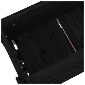 Planter Black 112x25x104.5 cm - Solid Wood Pine | HipoMarket