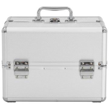 Stylish Silver Aluminium Make-up Case - 22x30x21 cm