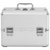 Stylish Silver Aluminium Make-up Case - 22x30x21 cm