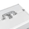 Stylish Silver Aluminium Make-up Case - 22x30x21 cm