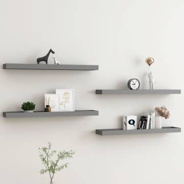 Loggia Wall Shelves 4 pcs Grey - Stylish & Durable Display