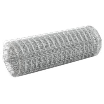 Galvanised Steel Chicken Wire Fence 25x0.5m | HipoMarket