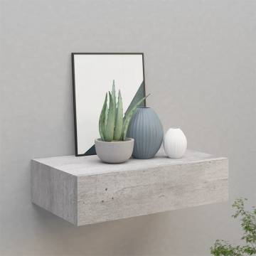 Wall-mounted Drawer Shelf - Concrete Grey MDF | HipoMarket