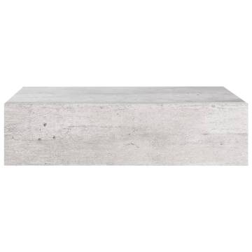 Wall-mounted Drawer Shelf - Concrete Grey MDF | HipoMarket