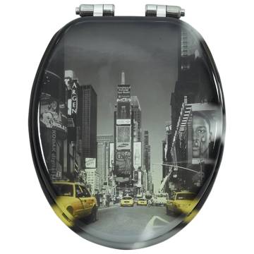 Stylish WC Toilet Seat with Soft Close Lid - New York Design