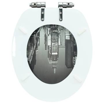 Stylish WC Toilet Seat with Soft Close Lid - New York Design