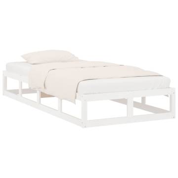 White Solid Wood Bed Frame 100x200 cm - Modern Design