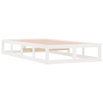 White Solid Wood Bed Frame 100x200 cm - Modern Design