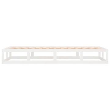 White Solid Wood Bed Frame 100x200 cm - Modern Design