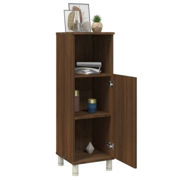 Stylish Brown Oak Bathroom Cabinet - 30x30x95 cm | Hipomarket