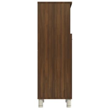 Stylish Brown Oak Bathroom Cabinet - 30x30x95 cm | Hipomarket