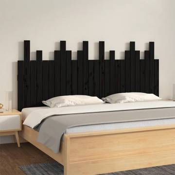 Elegant Black Wall Headboard - Solid Pine 166x3x80 cm