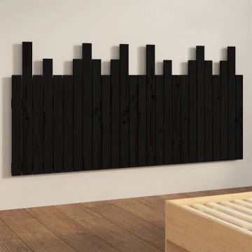 Elegant Black Wall Headboard - Solid Pine 166x3x80 cm