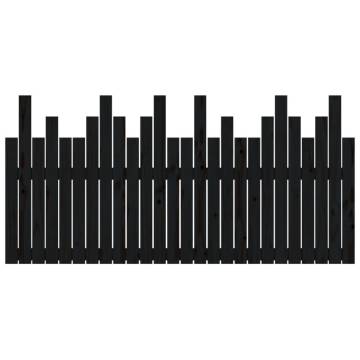 Elegant Black Wall Headboard - Solid Pine 166x3x80 cm