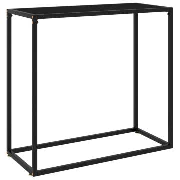 Modern Black Console Table - 80x35x75 cm Tempered Glass