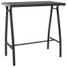 Stylish Black Garden Bar Table | 110x60 cm Tempered Glass