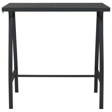 Stylish Black Garden Bar Table | 110x60 cm Tempered Glass